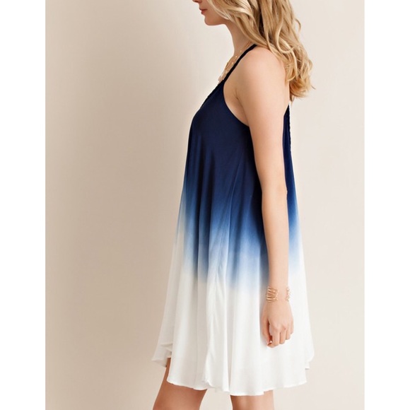 🚨1 HR SALE🚨ELYSE ombré dip sleeveless dress NAVY - Picture 3 of 3