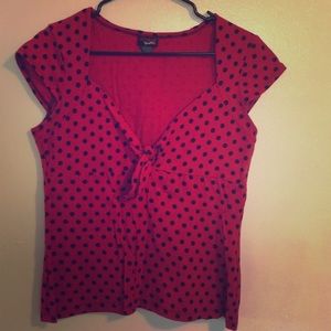 Polka dot tie top