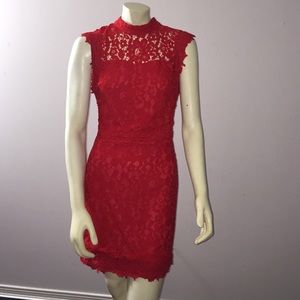 Red Tight fitted Lace Dress