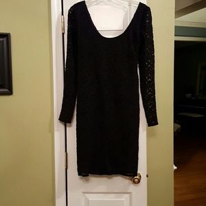 Maternity black lace dress