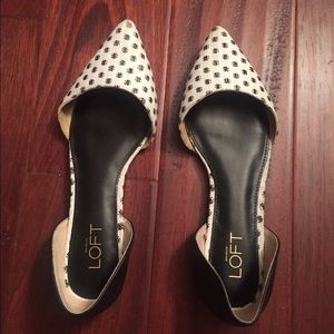 Black and off white flats