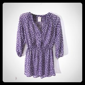 Mossimo Supply Co Purple Bird Print Tunic