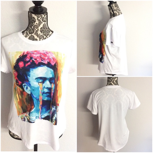 Colorful crying Frida kahlo tee - Picture 2 of 4