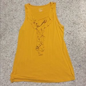 Mustard Yellow Ruffle Tank Top