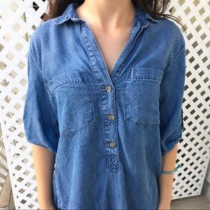 SUPER SOFT chambray half button