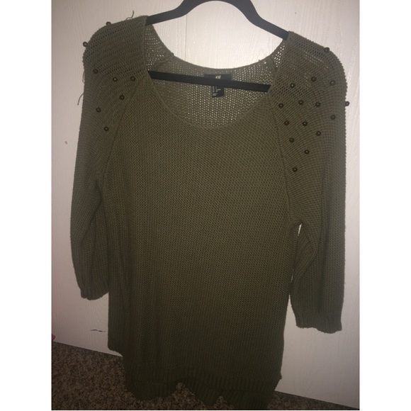 Olive Studded Sweater