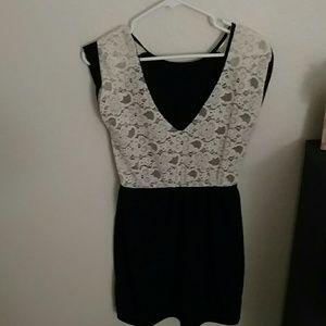Short black lace dress