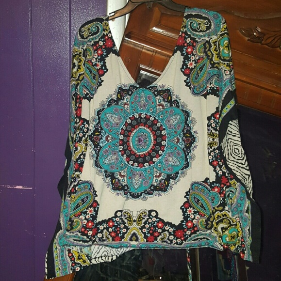 Colorful, hippie blouse.