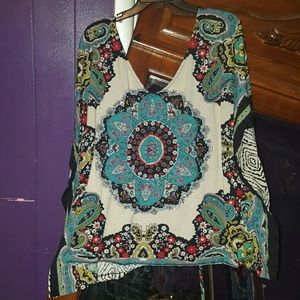 Colorful, hippie blouse.