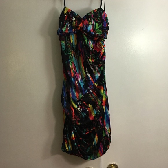 Strapless multicolored dress