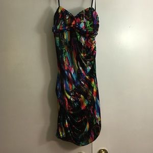 Strapless multicolored dress