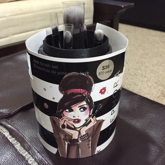 Brand new izak brush set 5 brushes with holder