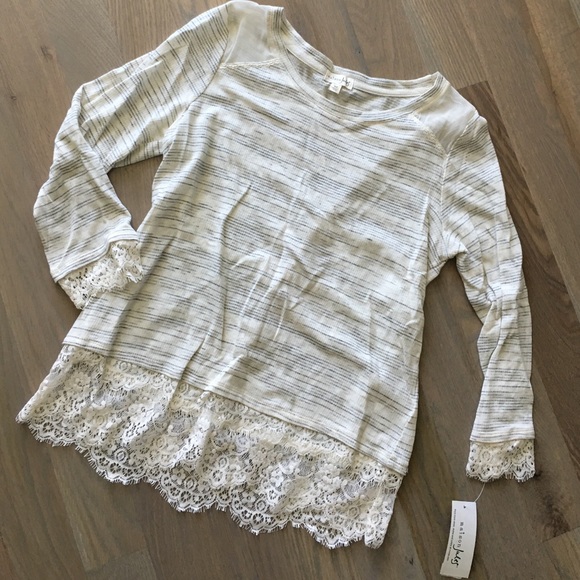 Maison Jules sweater with lace