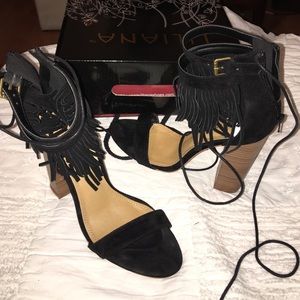 Fringe high heels