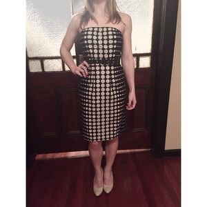 Cream and Black Sheath Dress