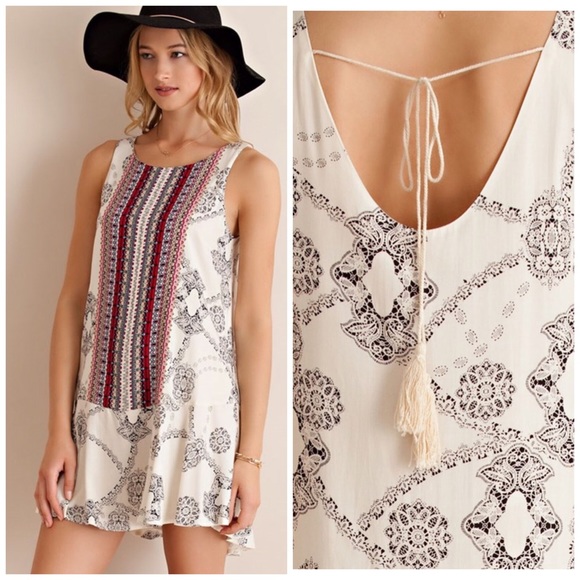 Drop Waist Printed Dress - Picture 3 of 3