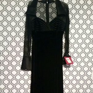 Beautiful black velvet look elegant evening gown