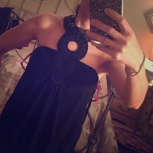 Beaded black sexy top