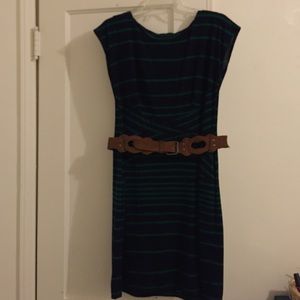 Navy and Green Striped Alyx Dress