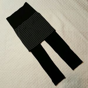 Black Leggings with stripped skirt