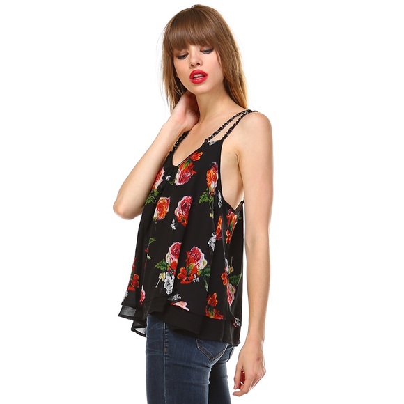 🇺🇸4th of July Sale🇺🇸Chiffon floral top - Picture 2 of 4