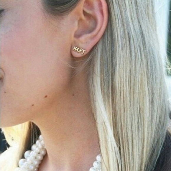 Earrings Silver Mrs. Stud Wifey - Picture 2 of 2