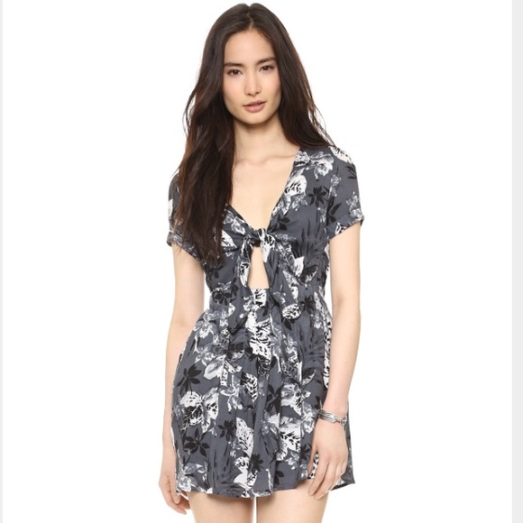 tie front floral dress