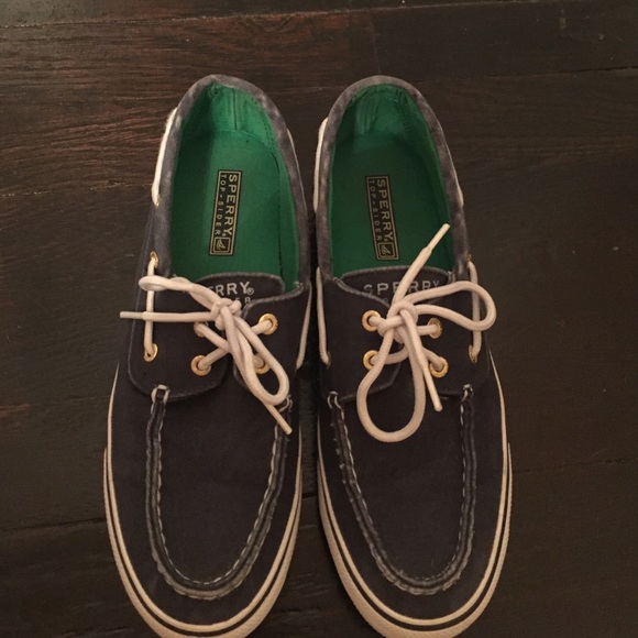 Navy blue sperrys size 7.5 - Picture 1 of 3
