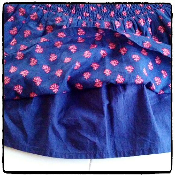 Express Navy Blue Print Mini Skirt NWOT - Picture 3 of 4