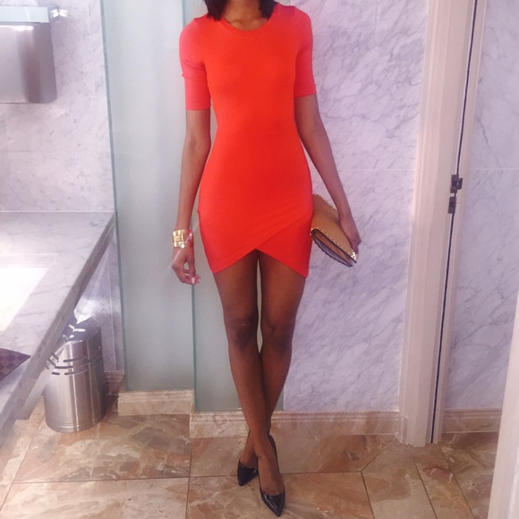 Topshop Asymmetrical Bodycon Dress