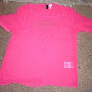 Sheer hot pink top