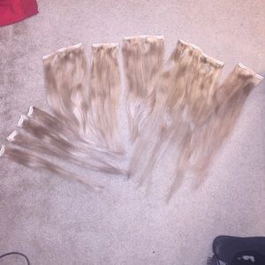 Bellami custom colored ash blonde hair extensions