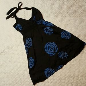 Blue flowers halter dress
