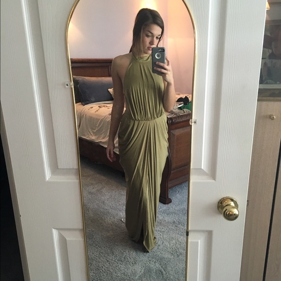 Olive green gown