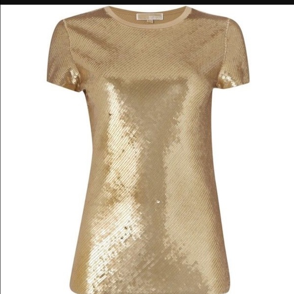 Michael Kors gold sequin blouse