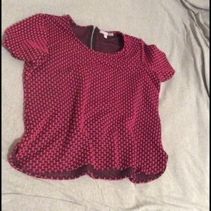 Oversized pink brick pattern top