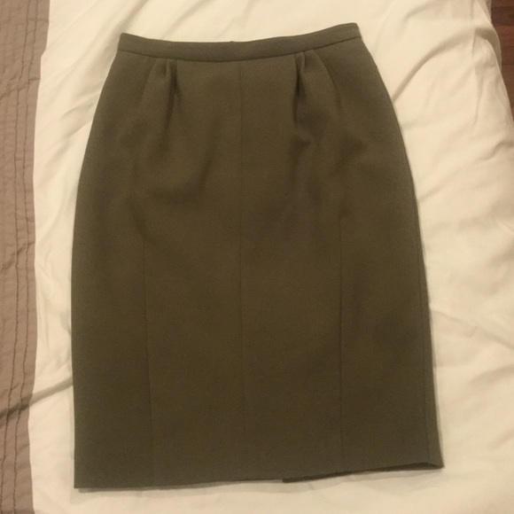 Green military pencil skirt
