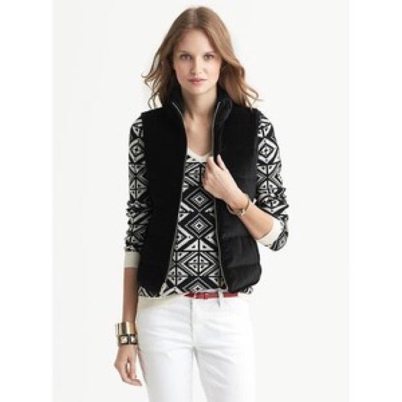Banana Republic Velvet Puffer Vest xs