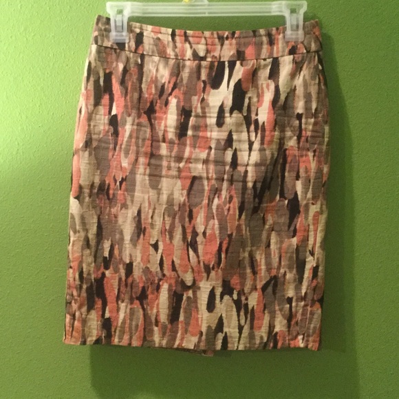 Coral brown pencil skirt