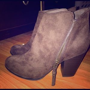 Brown suede booties 8.5