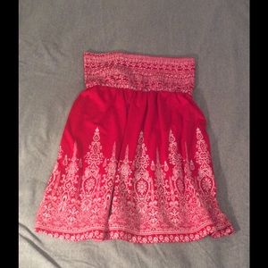 Red paisley tube top dress/top