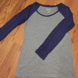 Navy & Gray Baseball Tee