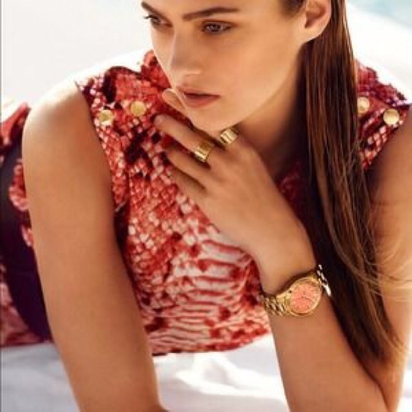 Michael Kors Coral snake print maxi dress