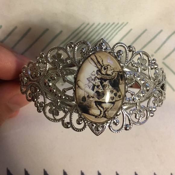 Alice in Wonderland Bracelet with White Rabbit