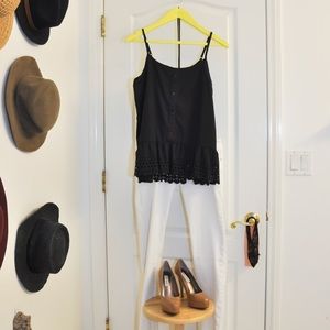 Boxy Blouse with Scallop Bottom