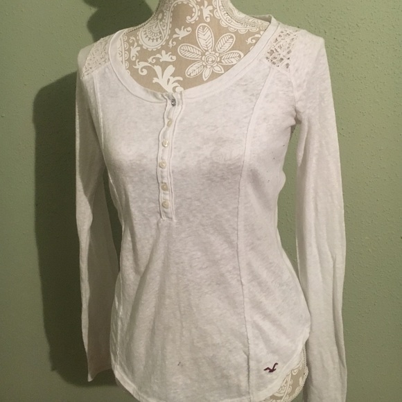 Lace button down