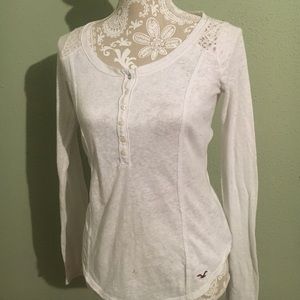 Lace button down