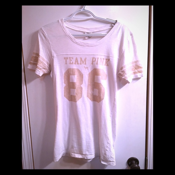 Pink varsity tee