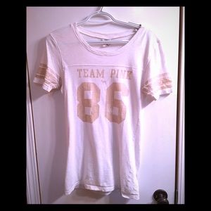 Pink varsity tee