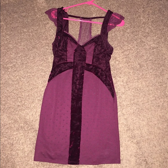 Free people crushed velevet maroon mini dress